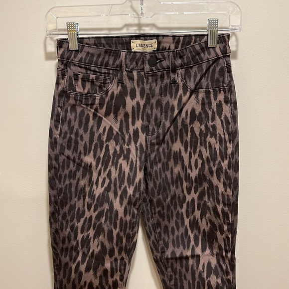 NWT L’agence Margot High Rise Skinny in Olive Ponce Multi 25 - Picture 4 of 10